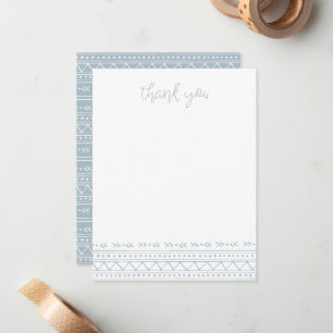 Cartão De Notas Dusty Blue Modern Boho Obrigado