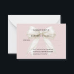 Cartão De Notas Dusty blush pink ivory bow response RSVP<br><div class="desc">A dusty blush pink background decorated with an ivory colored bow with pearls.   Personalize and add the reply by date.</div>