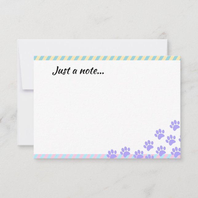 Cartão De Notas Easter Puppy Paw Prints Just a Note (Frente)