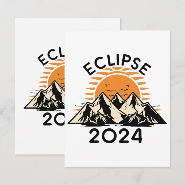 Cartão De Notas Eclipse Total do Sol 2024 (Frente/Verso)