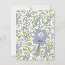 Cartão De Notas Edelweiss Sound of Music Botanical desenhado à mão