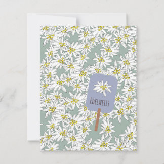 Cartão De Notas Edelweiss Sound of Music Botanical desenhado à mão