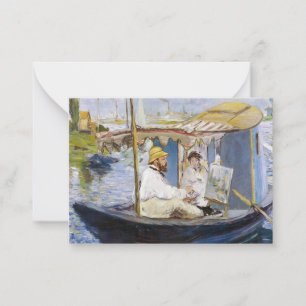 Cartão De Notas Edouard Manet - Monet em seu Studio Boat