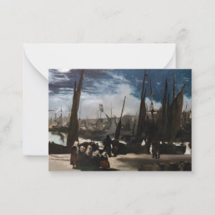 Cartão De Notas Edouard Manet - O Porto de Boulogne por Moonlight