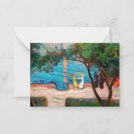 Cartão De Notas Edvard Munch - dança na praia