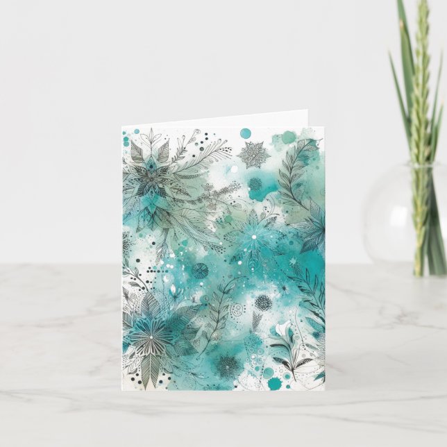 Cartão De Notas Efêmeras Aquarela Antigo Em Branco (Frente)