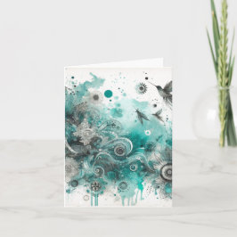 Cartão De Notas Efêmeras Aquarelas Antigas em Branco