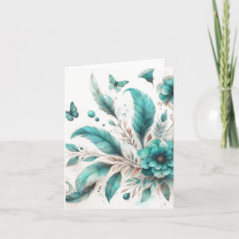 Cartão De Notas Efêmeras Aquarelas Antigas em Branco