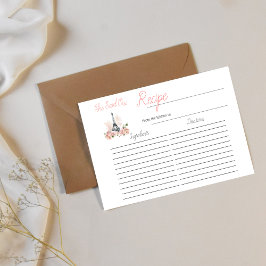 Cartão De Notas Ela Disse A Receita Do Chá de panela Floral Parisi