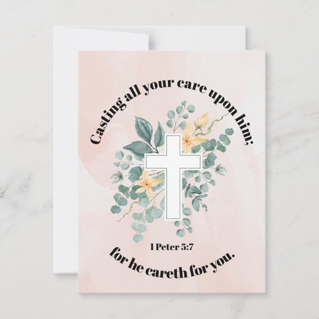 Cartão De Notas Ele cuida de você (Frente)