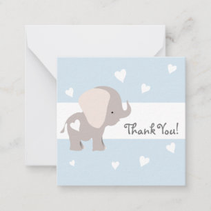 Cartão De Notas Elefante Azul Obrigado Notecards