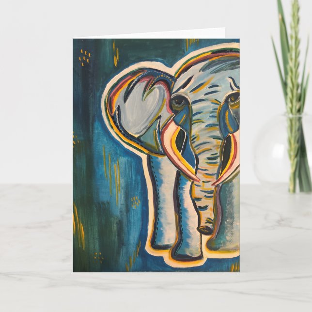 Cartão De Notas Elefante Notecard (Frente)