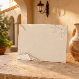 Cartão De Notas Elegância Minimalista Floral Bege Suave de Jardim 