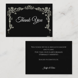Cartão De Notas Elegant black and white Gothic wedding Thank You
