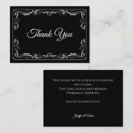 Cartão De Notas Elegant black and white Gothic wedding Thank You