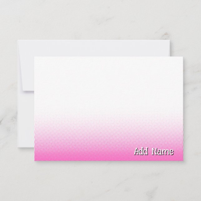 Cartão De Notas Elegant Blank All Occasion Custom Name Pink White (Frente)