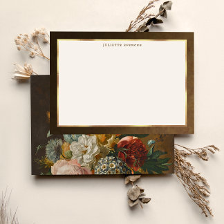 Cartão De Notas Elegant Fine Art Floral Still Life 