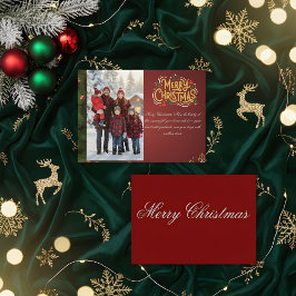 Cartão De Notas Elegant Merry Christmas Card 2026 | Holiday Greeti