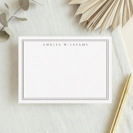 Cartão De Notas Elegant Minimalist Brown Two Border
