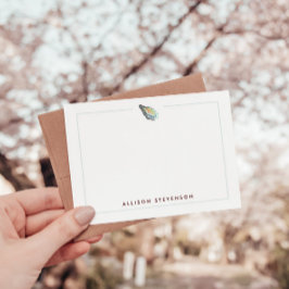 Cartão De Notas Elegant Personalized Coastal Oyster Watercolor