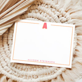 Cartão De Notas Elegant Personalized Monogram 3D Letter A Initial 