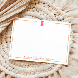 Cartão De Notas Elegant Personalized Monogram 3D Letter E Initial 