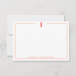 Cartão De Notas Elegant Personalized Monogram 3D Letter I Initial 