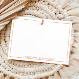 Cartão De Notas Elegant Personalized Monogram 3D Letter J Initial 