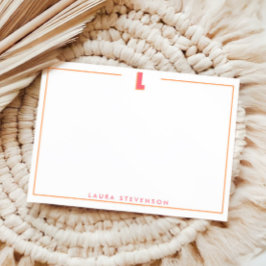 Cartão De Notas Elegant Personalized Monogram 3D Letter L Initial 