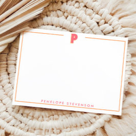 Cartão De Notas Elegant Personalized Monogram 3D Letter P Initial 