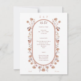 Cartão De Notas Elegant Pretty Floral Botanical Wedding Invitation