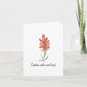 Cartão De Notas Elegant Red Flower Art Indian Paintbrush