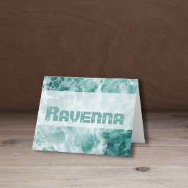 Cartão De Notas Elegant Seafoam Silver Wedding Color Name