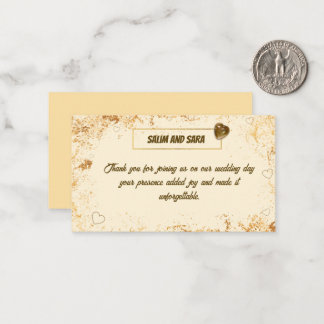 Cartão De Notas Elegant Thank you Card for Wedding Guests