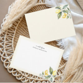 Cartão De Notas Elegant Watercolor Lemon Citrus 