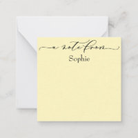Elegante "A Note From" em amarelo claro simples