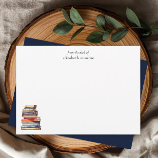 Cartão De Notas Elegante Amante De Livros Da Minha Mesa Personaliz