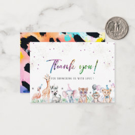 Cartão De Notas Elegante Aquarela Animais Selvagens De Safari De C