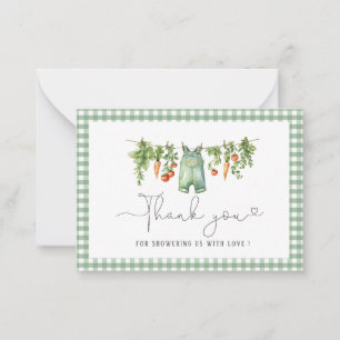 Cartão De Notas Elegante Aquarela Chá de fraldas cultivado localme