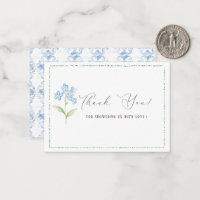 Elegante Aquarela Chá de fraldas de flores azuis