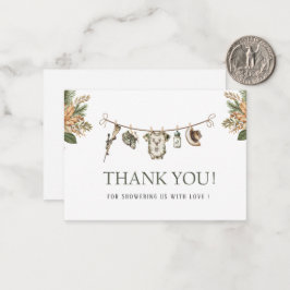 Cartão De Notas Elegante Aquarela Pequeno Chá de fraldas caçador