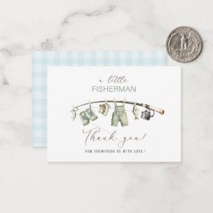 Cartão De Notas Elegante Aquarela Pequeno Chá de fraldas pescador