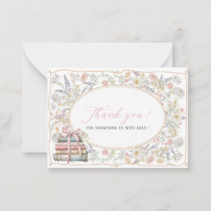 Cartão De Notas Elegante Aquarela retro flores chá de panela