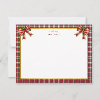 Cartão De Notas Elegante Arco de Natal Vermelho Obrigado