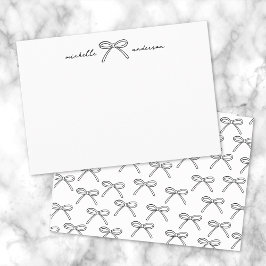 Cartão De Notas Elegante Arco Preto e Branco Personalizado