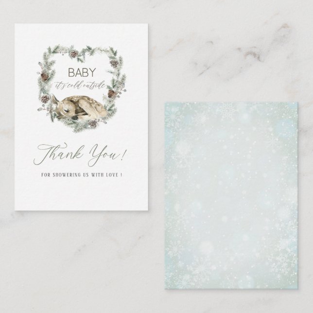 Cartão De Notas Elegante Bebê de Aquarela é frio fora de Baby sh (Frente/Verso)