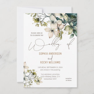 Cartão De Notas Elegante Boho Fofo Floral de Flores Silvestres car