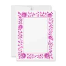 Elegante Borda Floral Rosa