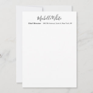 Cartão De Notas Elegante Branco Profissional Moderno Simples