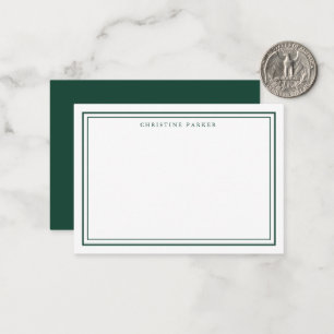 Cartão De Notas Elegante Caligrafia Moderna em Verde Esmeralda